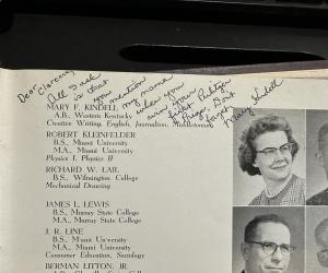 Inscription in Page's Yearbook